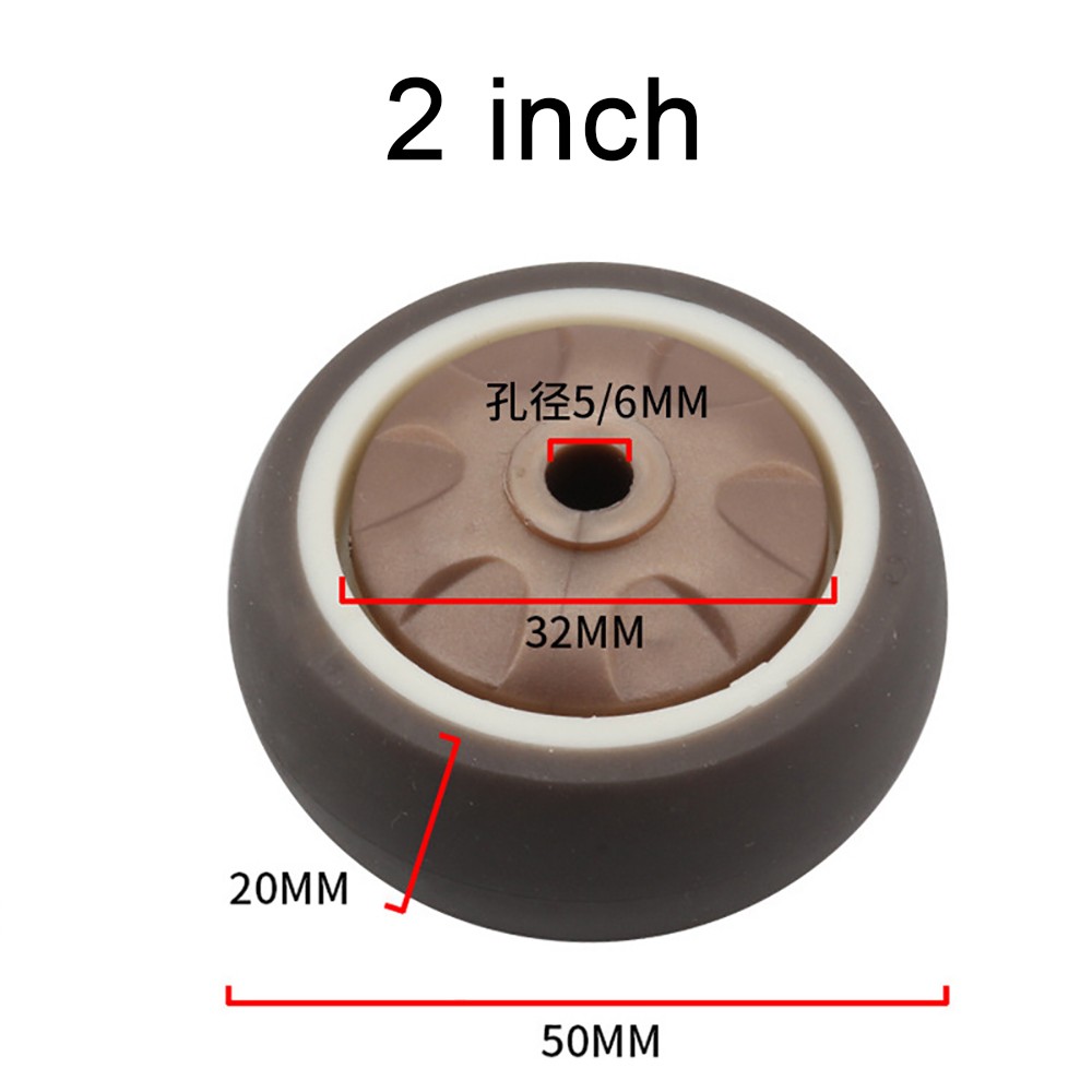 Silent Caster 1/1.5/2/2.5/3 inch Single Wheel TPR Rubber Roller Furniture Wheels