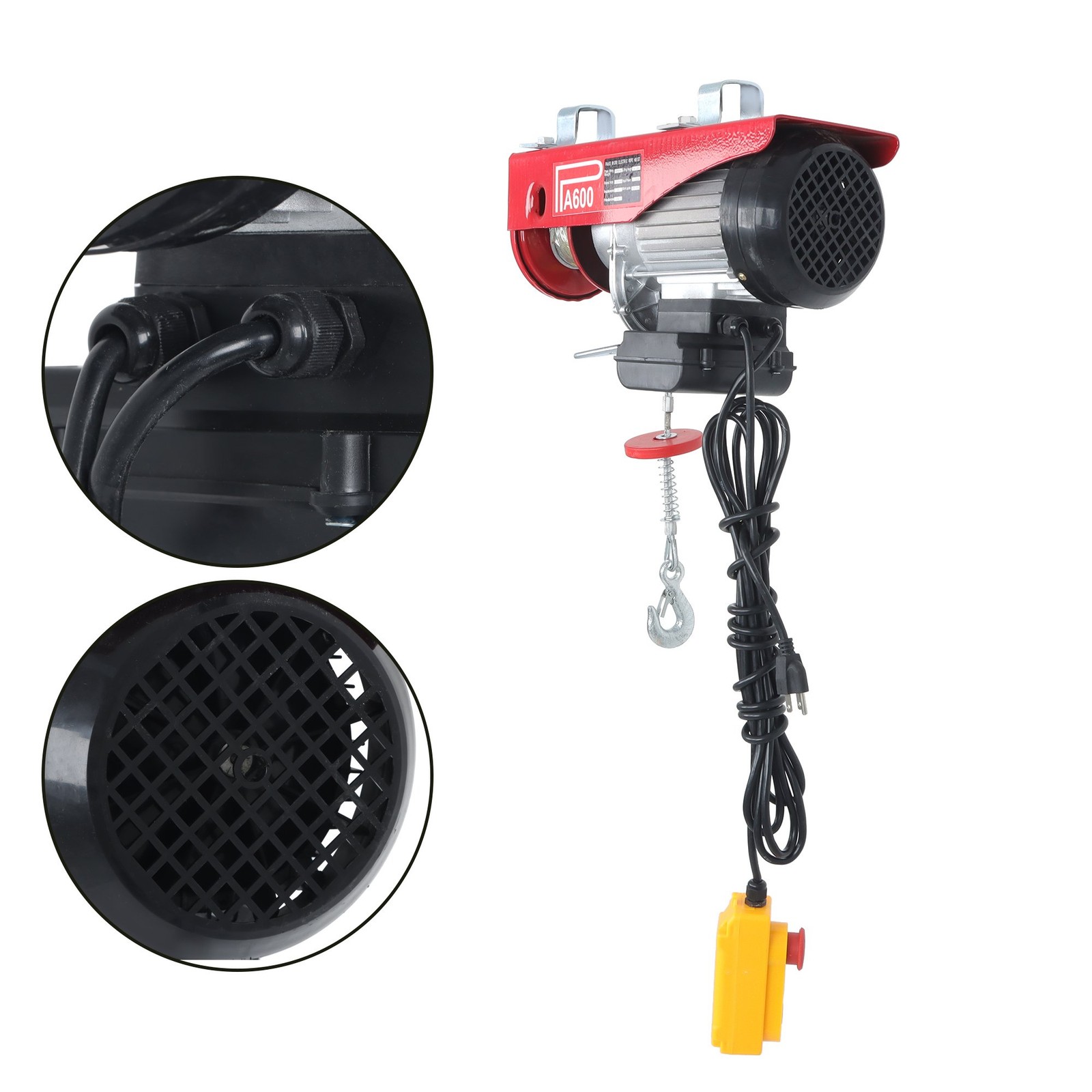 1320lbs Mini Electric Hoist 14ft Wired Remote Control 1150W 20-40ft Height 110V