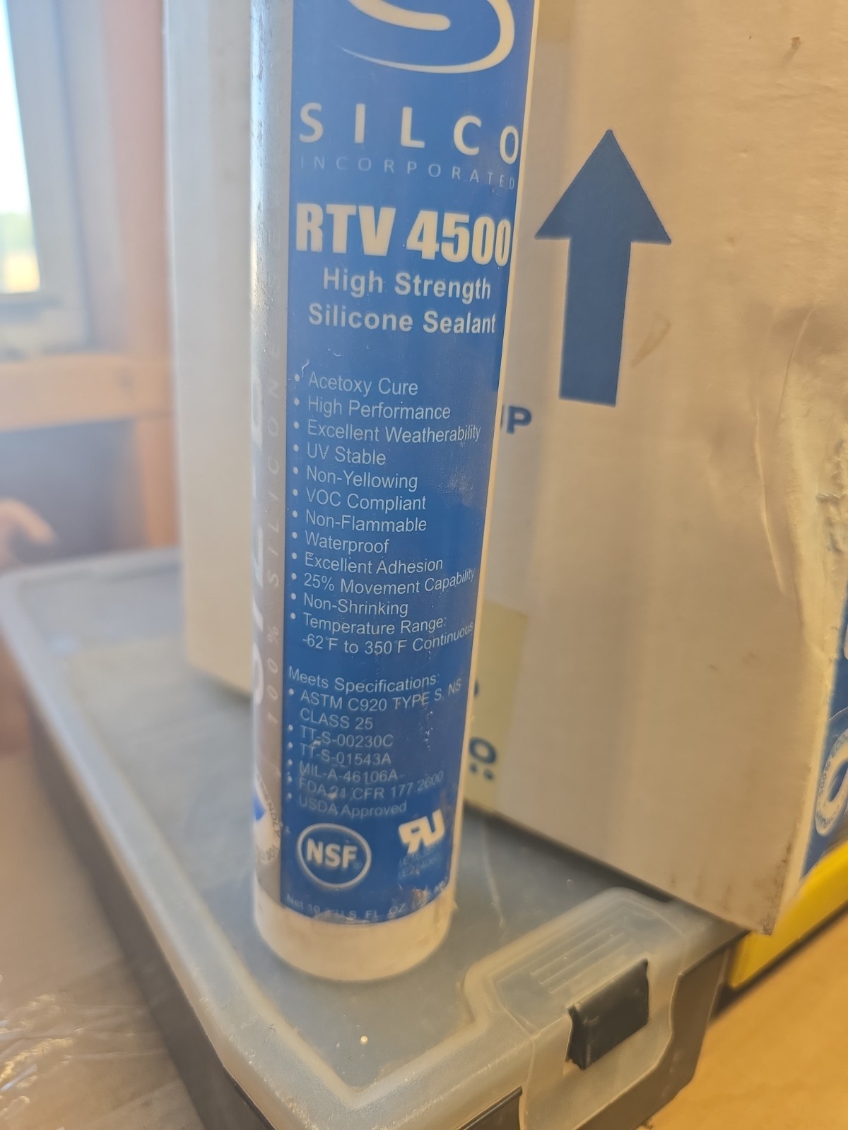 Case of 24 Silicone RTV 4500 High Strength Food Contact Safe Sealant White