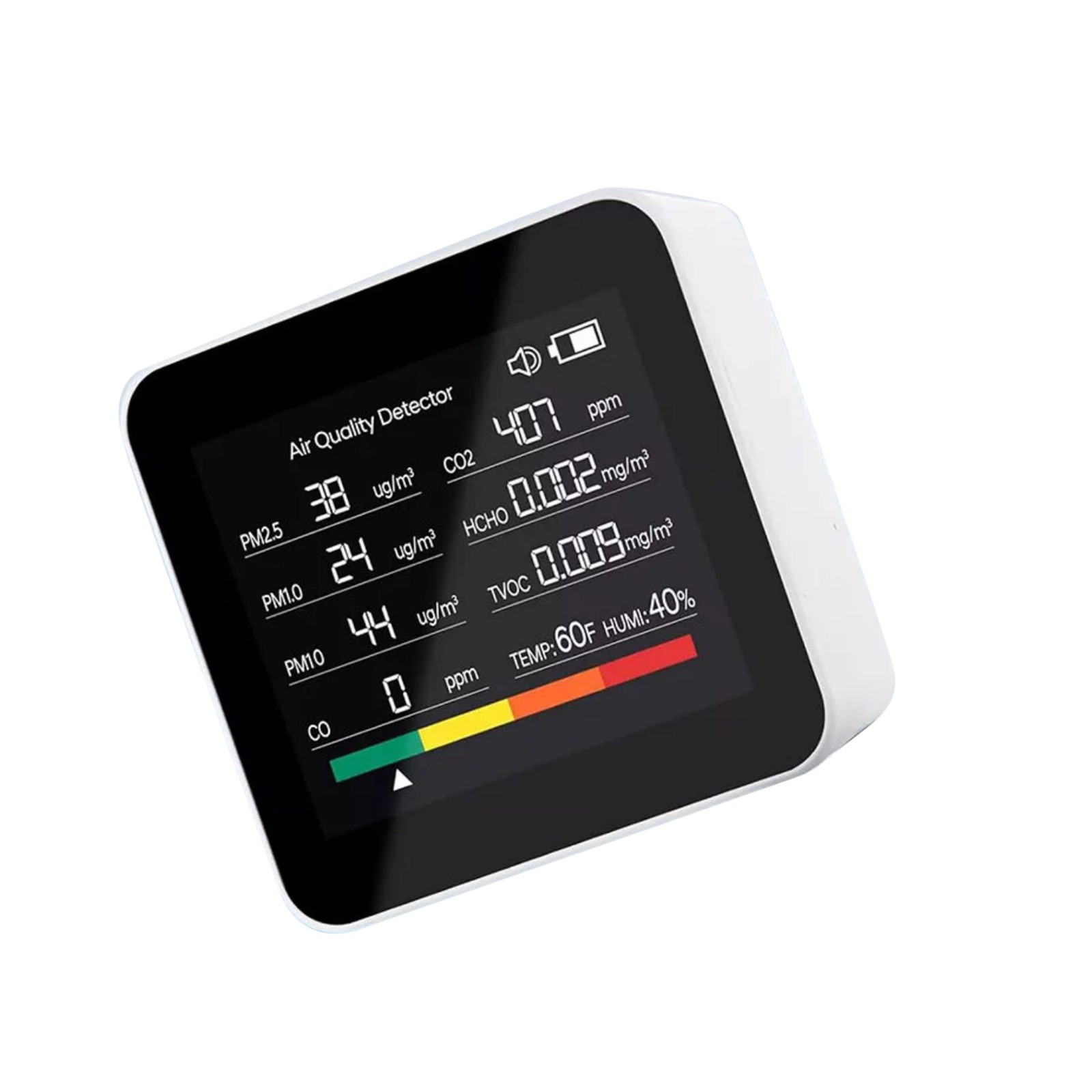 9-in-1 Air Quality Monitor Indoor Carbon Monoxide Detector PM2.5/1.0/10 HCHO