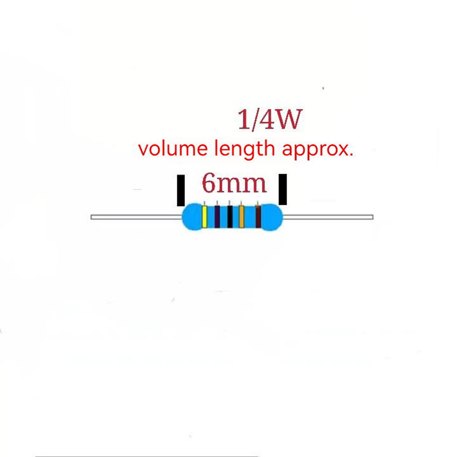 200pcs 1~1000Ω Ohm 1-1000R Metal Film Resistors 1/4W 0.25W 1% Tolerance