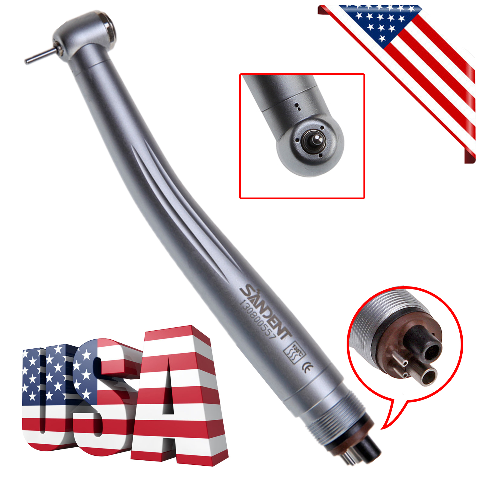 30pcs SANDENT NSK Style Dental High Speed Handpiece Push Button 4 Hole STNABM