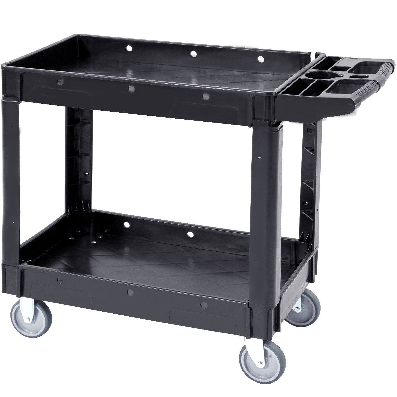 Uimoso Utility Service Cart Rolling Cart 2 Shelf 550LBS with 360° Swivel Wheels