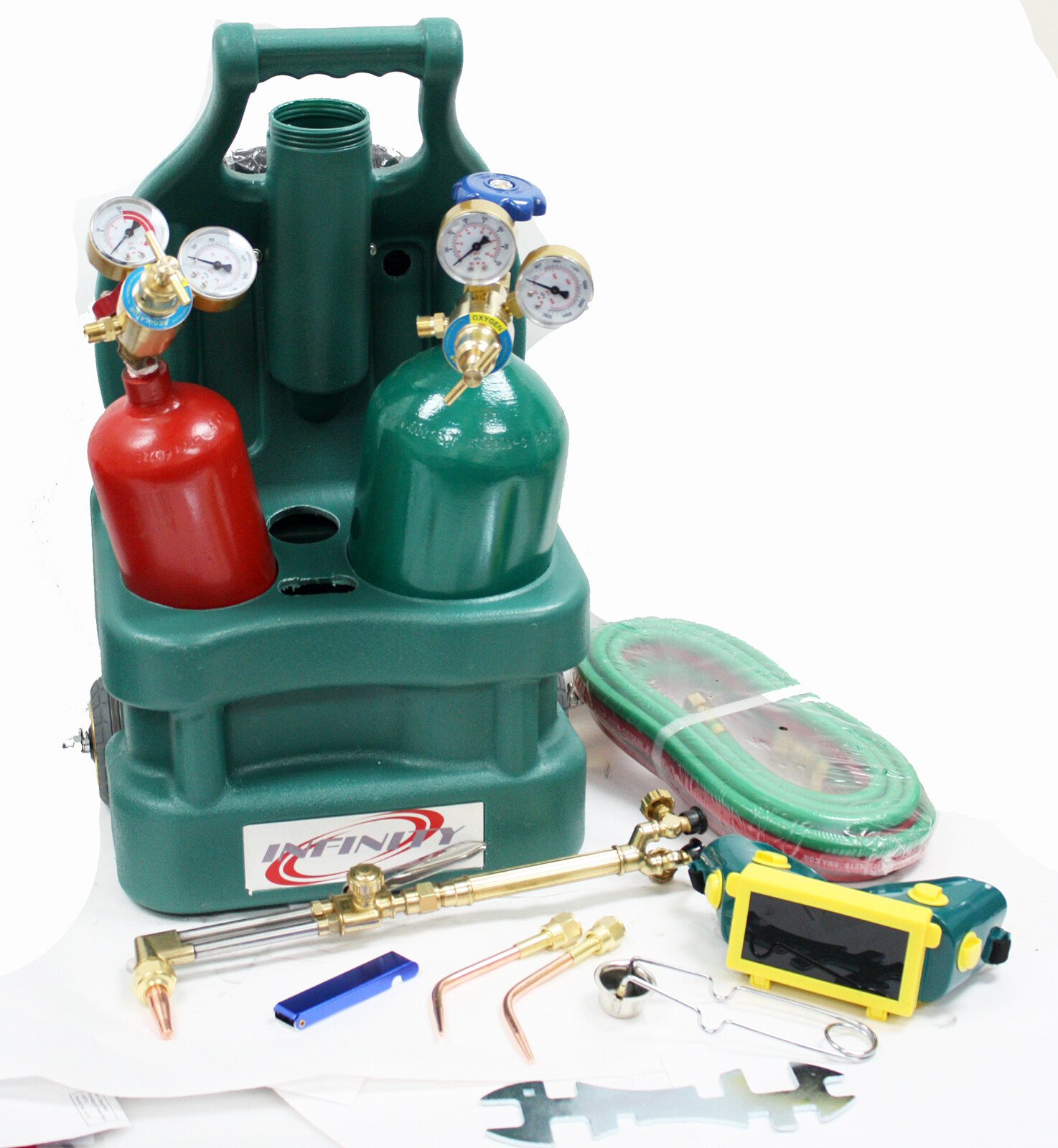 Portable Welding Cutting Torch Kit w/ Oxygen Acetylene Tanks Regulators & Hoses