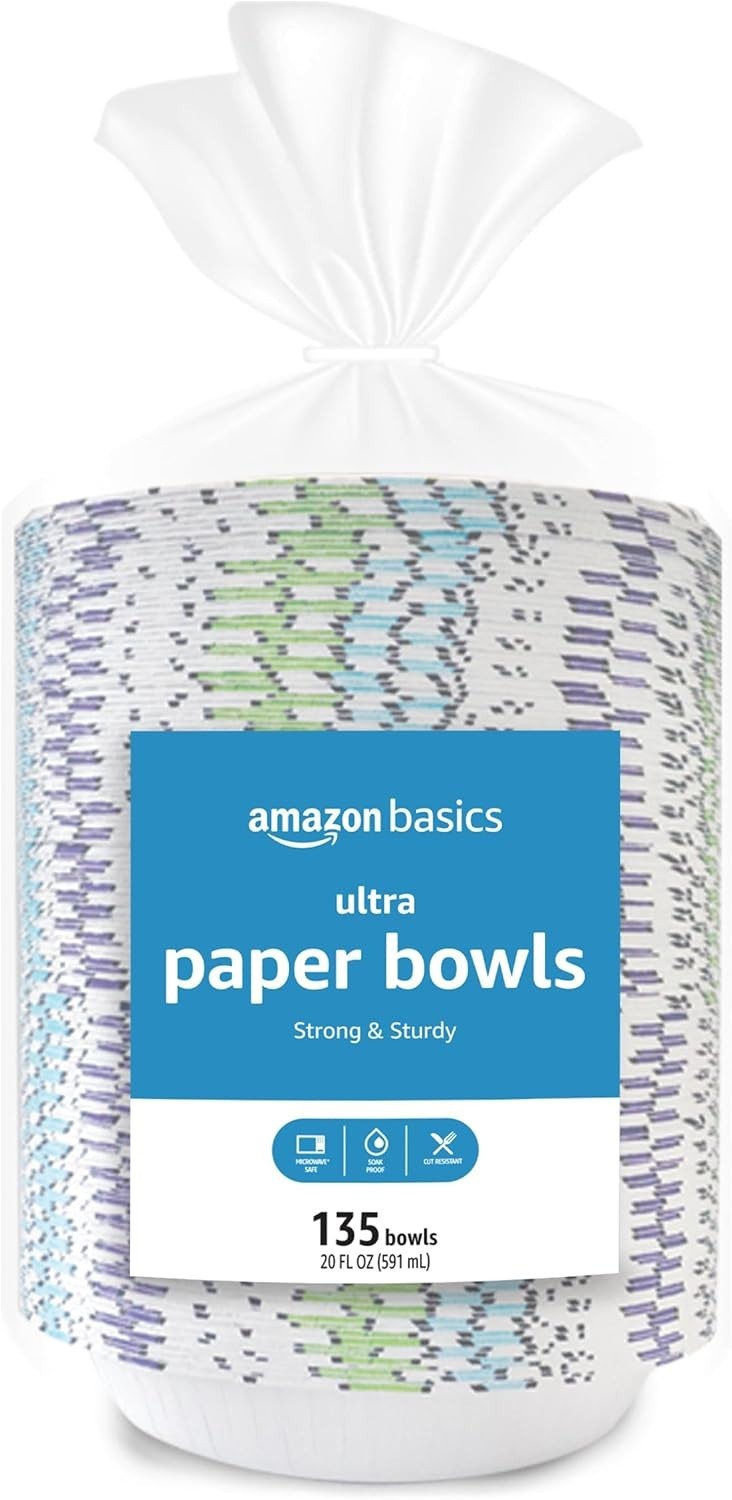Classic White Disposable Paper Bowls, 20 Oz – Perfect for Parties & Everyday Use