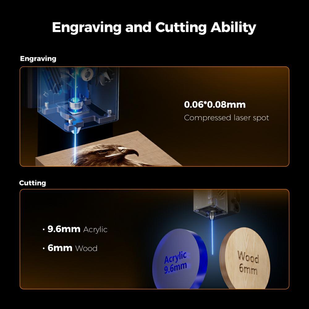 Creality Falcon A1 10W Laser Engraver,120W Laser Cutter & High Precision Engrave