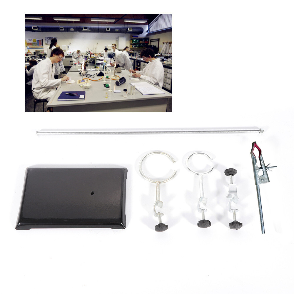 Lab Iron Stand Flask Condenser Clamp Ring Rack Set Support Holder Chemistry NEW