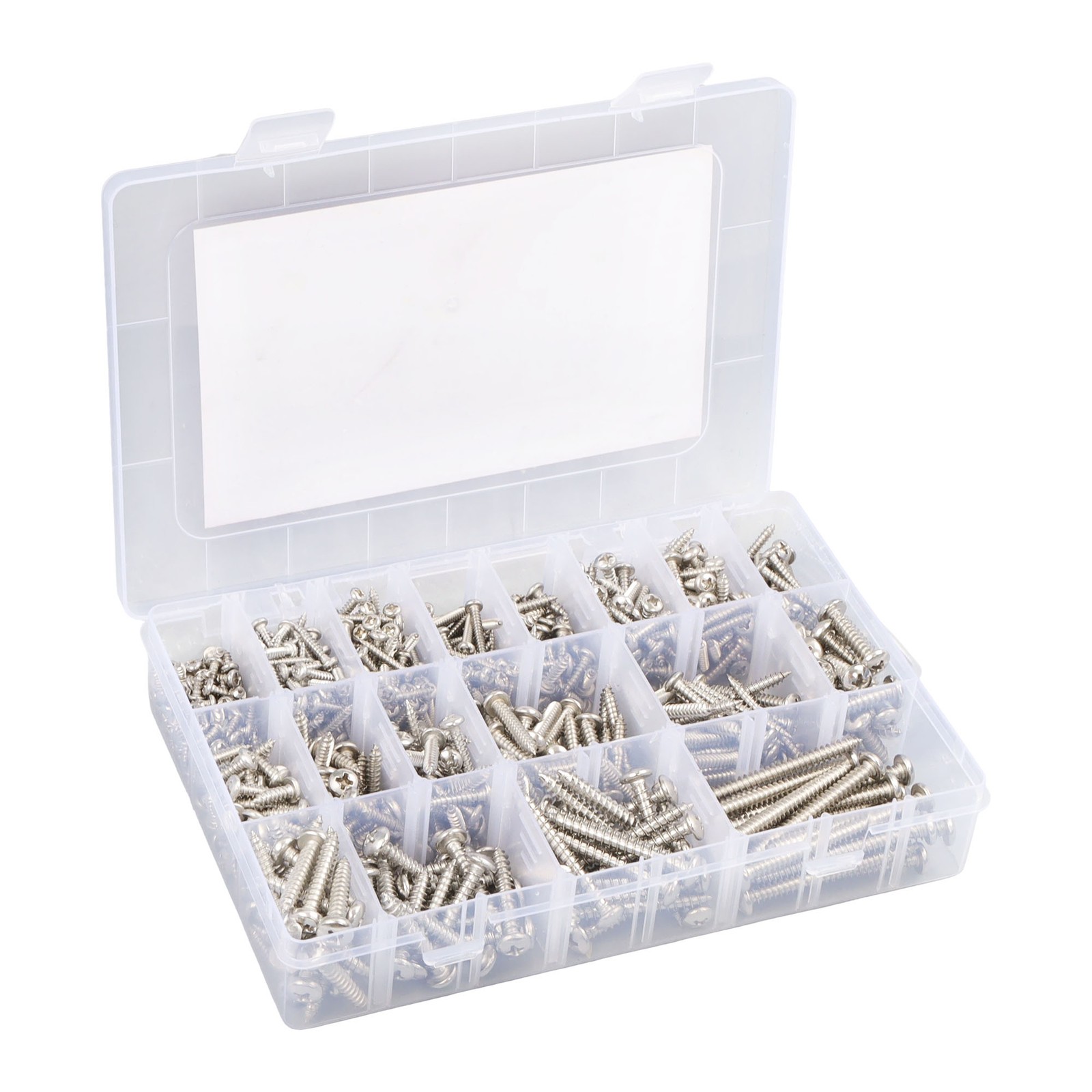 780 Pcs Pan Head Sheet Metal Screws Assortment Kit #4#6#8#10 Stainless