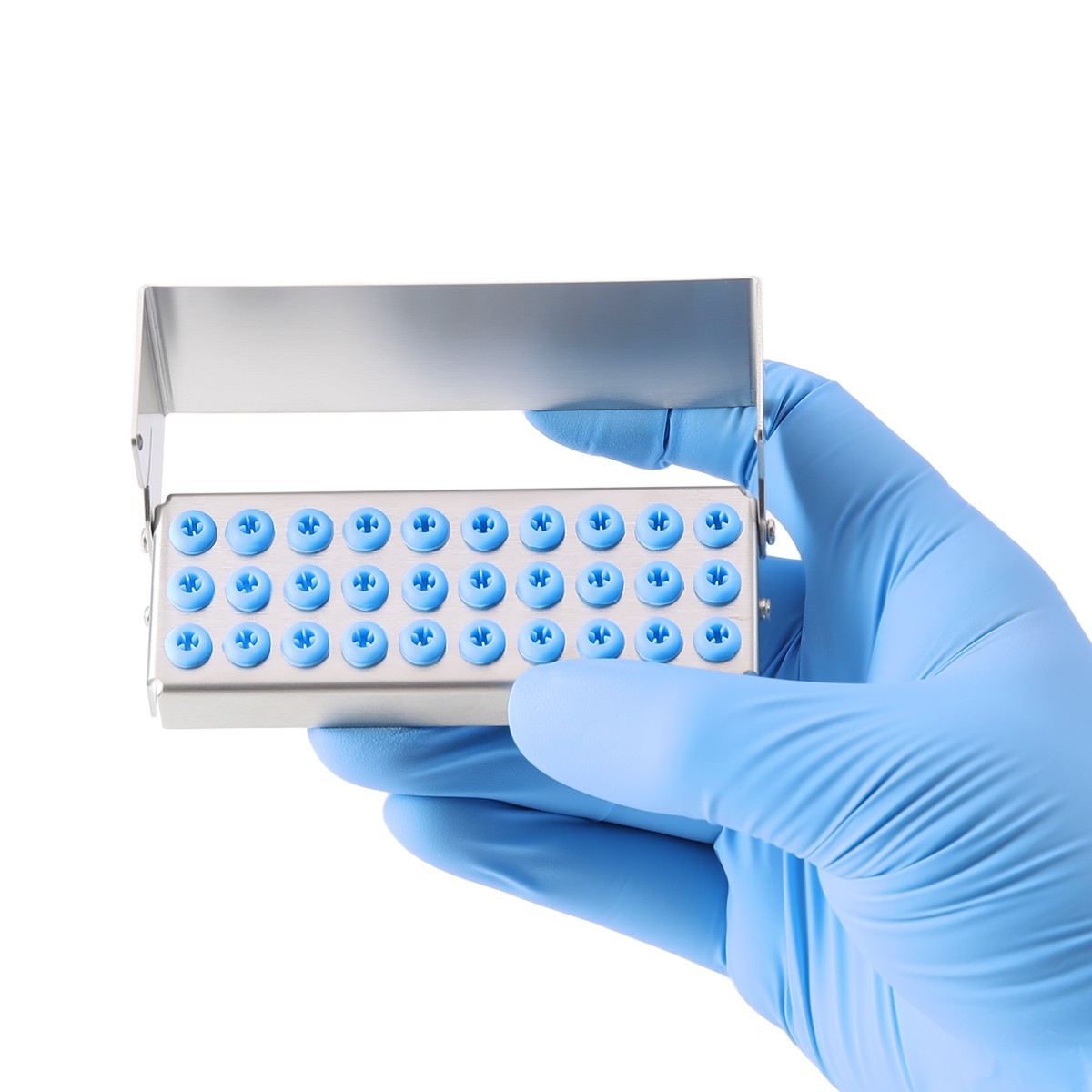 30Holes Dental Autoclave Bur Holder Block Disinfection Sterilizer for FG/CA Burs