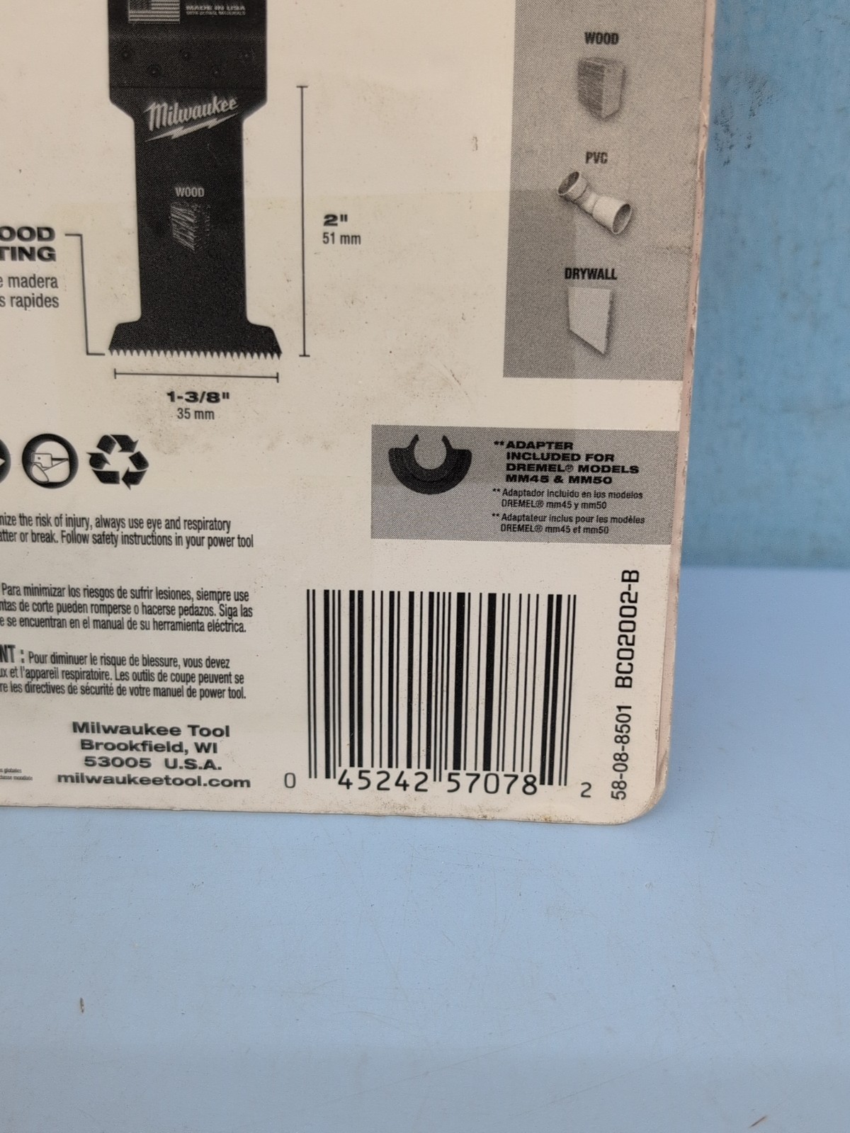 Milwaukee 49-25-1103 Universal Fit Multi Tool Wood Blade 3 Pack Black