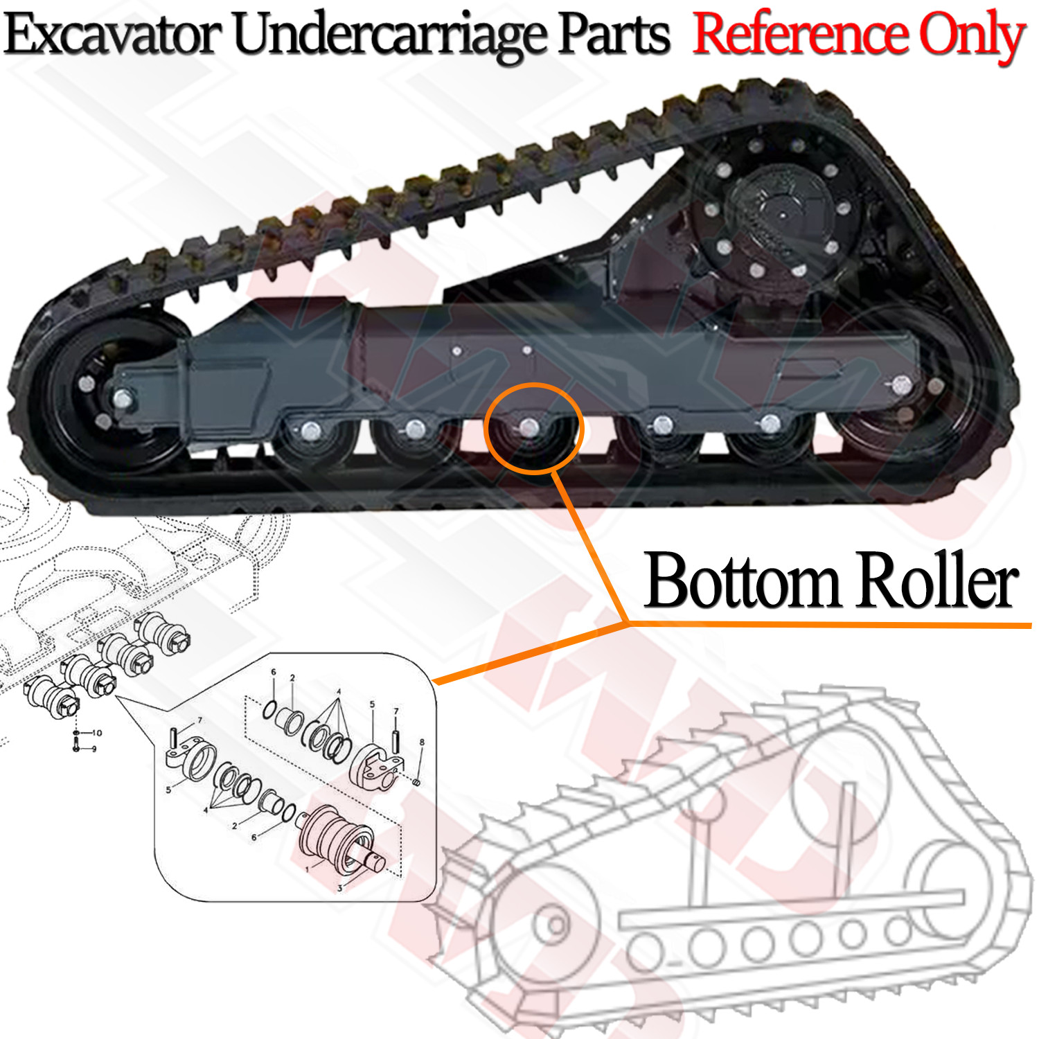 2/4/6/8PCS Bottom Roller fit Neuson 3503 Mini Excavator Heavy Duty