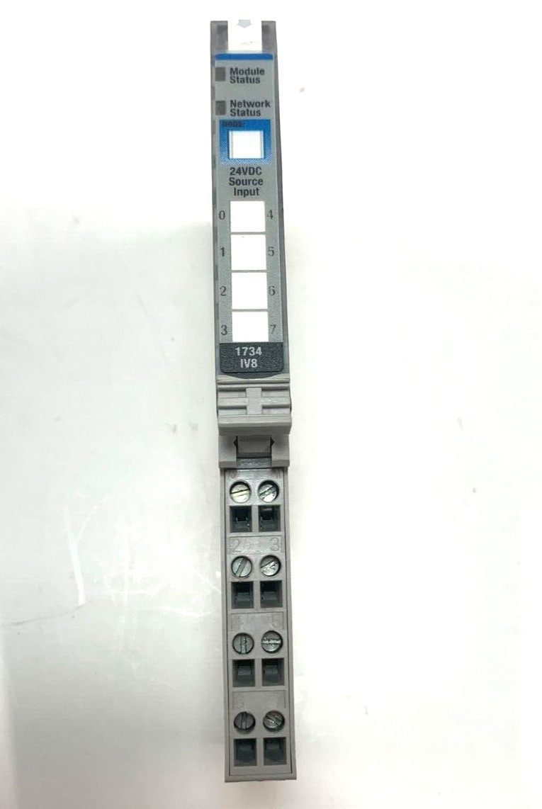 Clean! Allen-Bradley 1734-IV8 24V Source Input Module w/1734-MB Mounting Base
