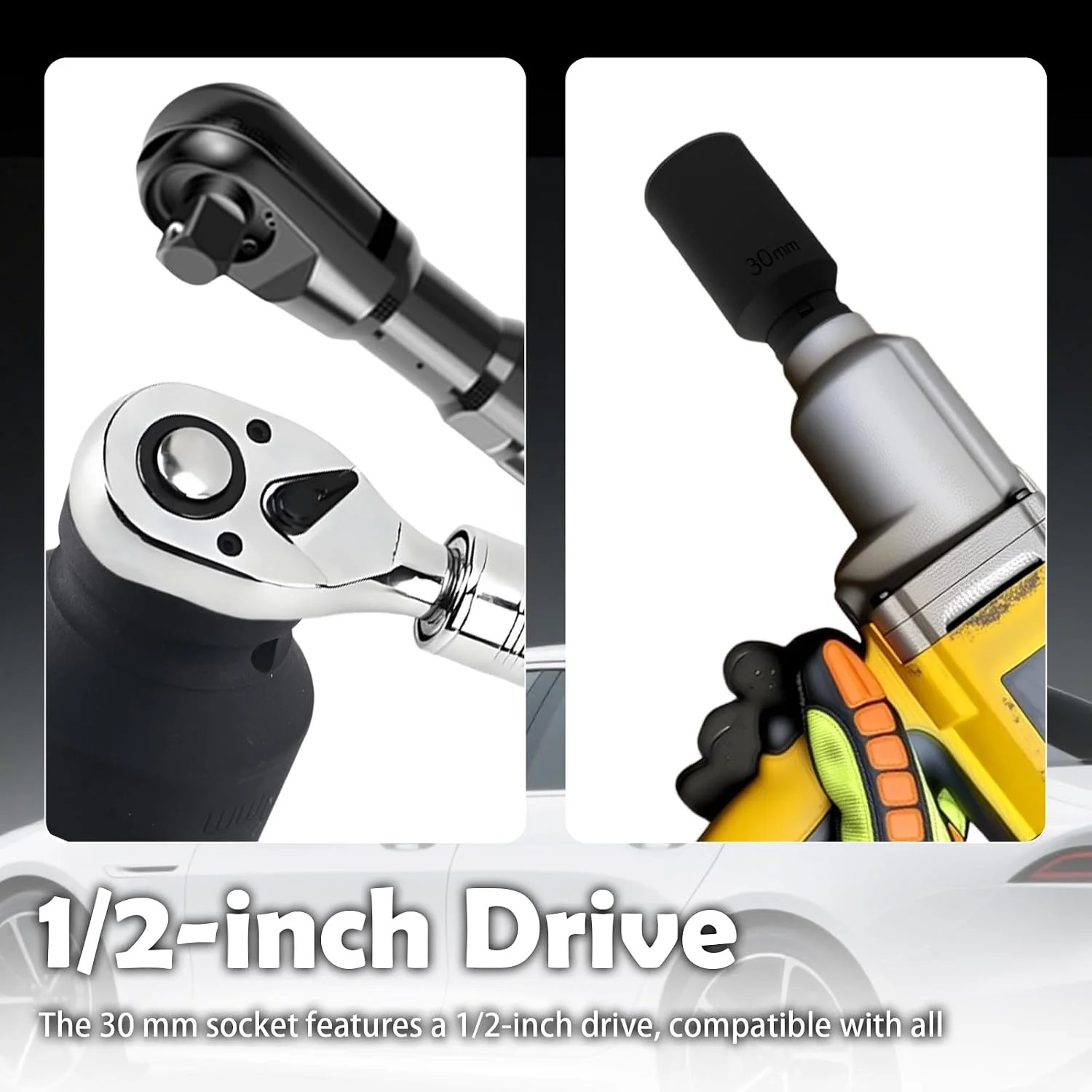 30mm Socket 1/2″ Drive,12-Point Impact Socket for Axle Nut & Hub Lock Nut Remova