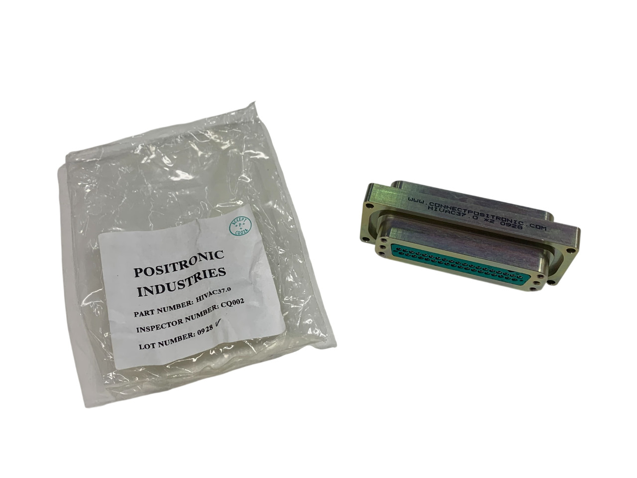 Positronics HIVAC37.0 Hermetic Connector 27 Position D-Sub Feedthrough Female