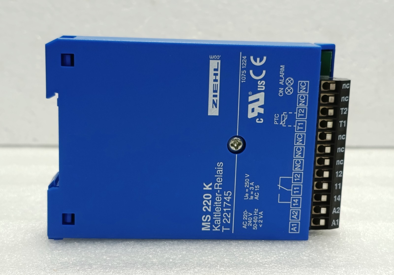 ZIEHL MS 220 K PTC Thermistor Cold Conductor Motor Protection Relay T 221745