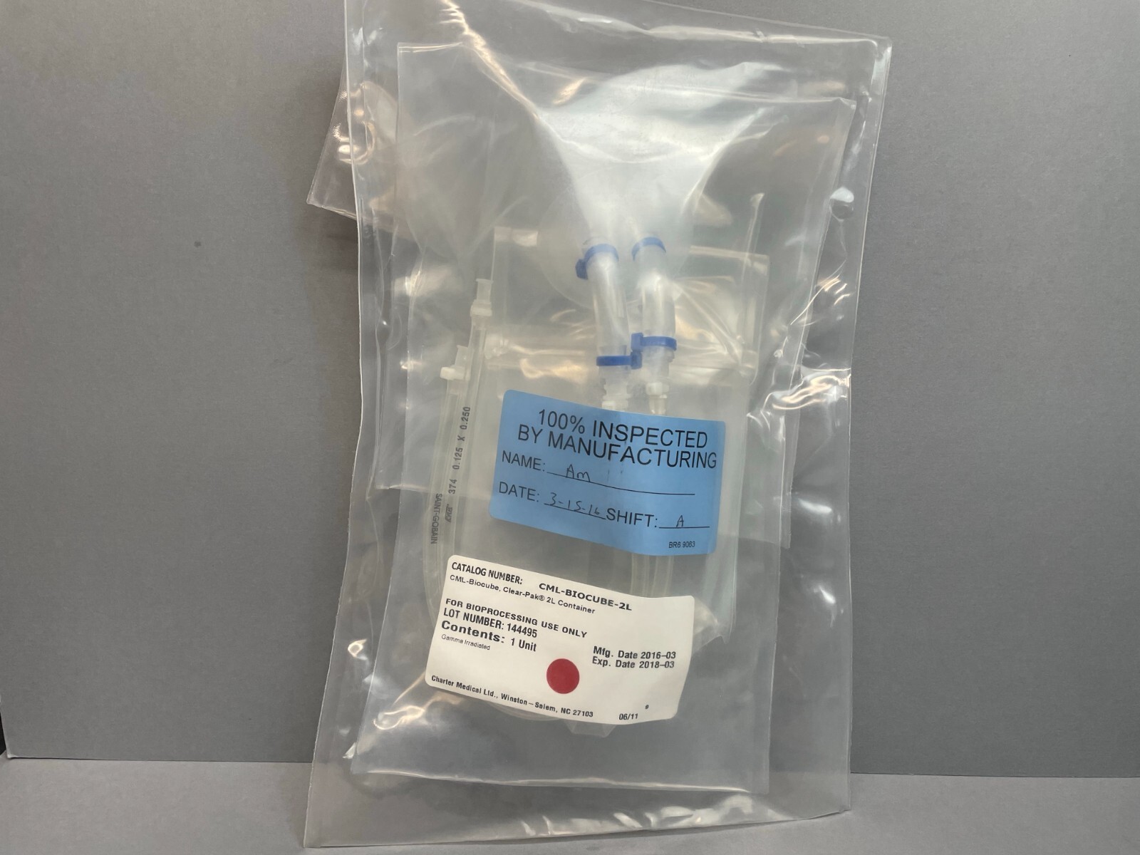 Charter Biocube 2L with Clear Pak Film Storage Container Set of 2 Bags