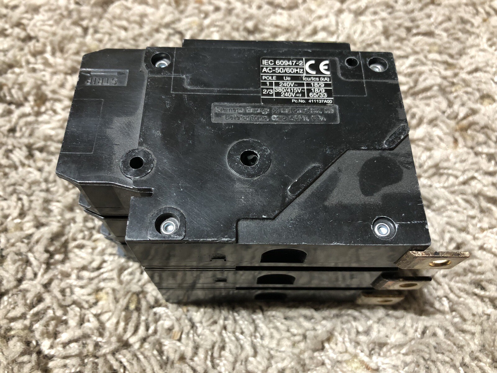Siemens BQD320 3 Pole 20 Amp 480 Volt 3 Pole Breaker