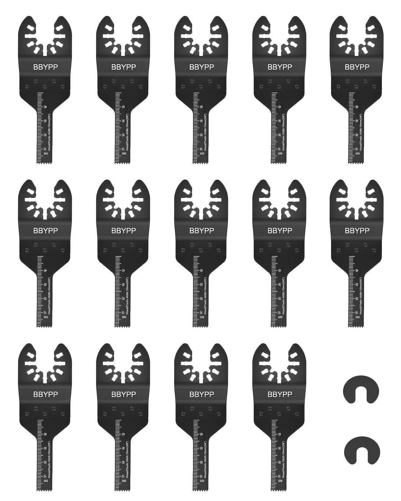 14pcs Oscillating Saw Blades, 3/8 Inch Professional Universal Multitool Black