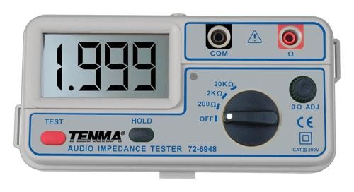 1Pc TENMA 72-6948 Impedance Meter, Audio, 200&Omega;, 2K&Omega; and 20K&Ome
