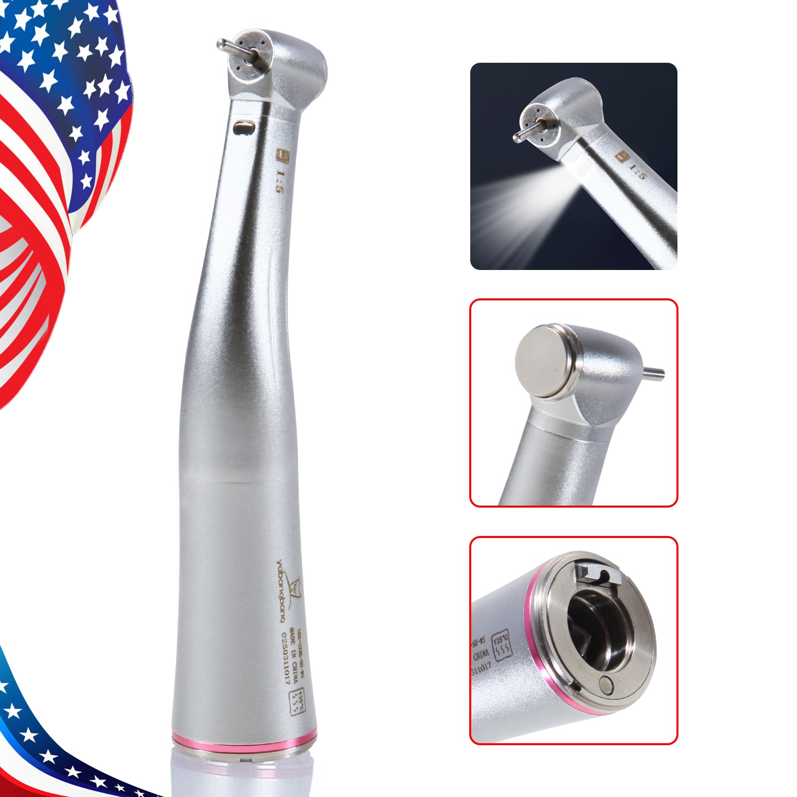 1:5 Electric High Speed Dental Handpiece LED Optic Fiber Contra Angle For NSK YB
