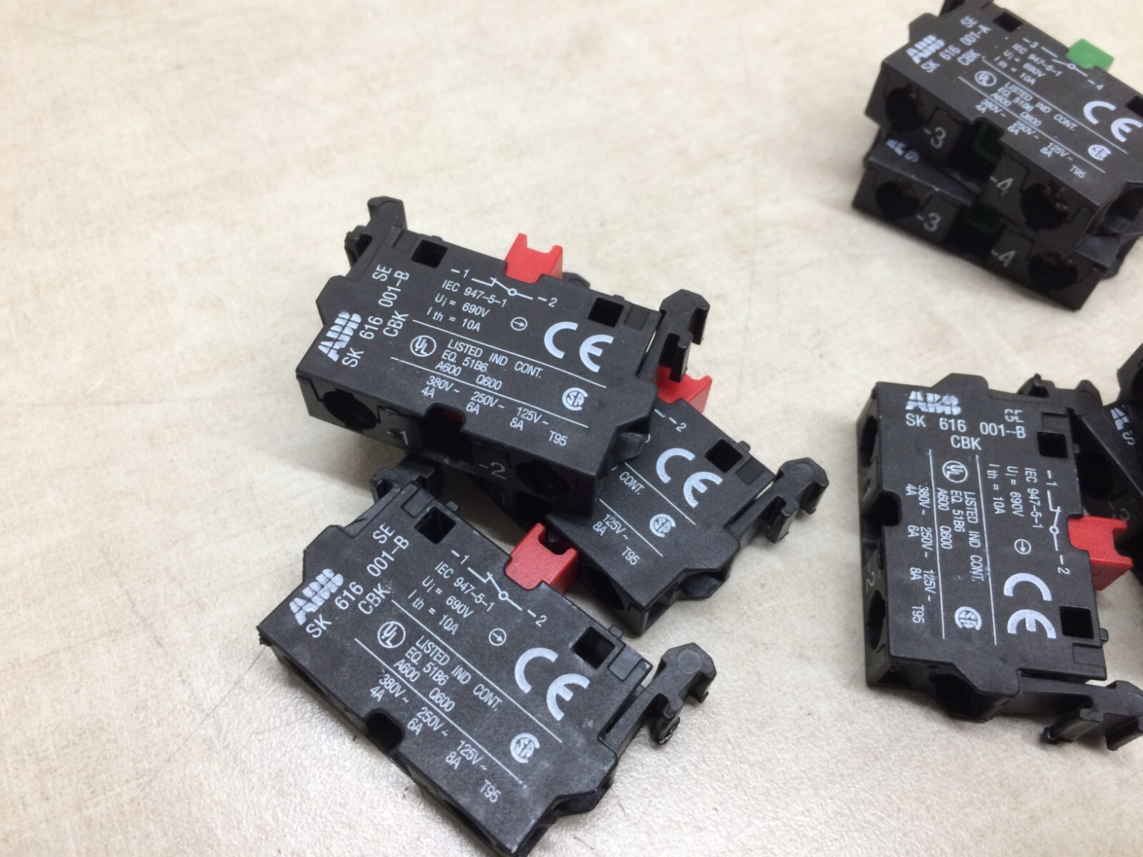 Lot of 11 ABB Contact Blocks 616 001-B 616 001-A 003-A