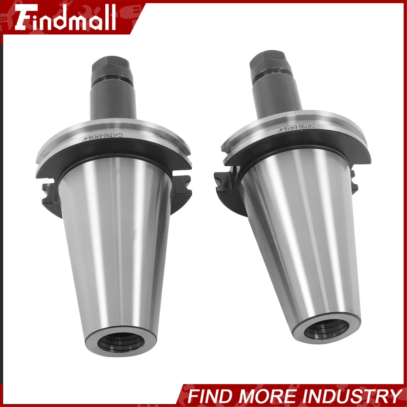 Findmall 2 Pcs CAT50 ER16 Collet Chuck Set 4″ Projection for CNC Mills