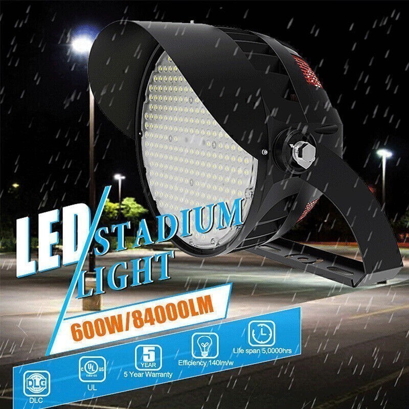 90000LM LED Stadium Flood Light Commercial Arena 277-480V 600W Shoebox Lighting