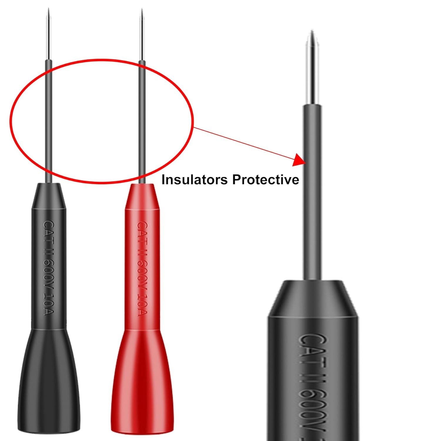 4 Pack 2mm Needle Probes for Fluke & Multimeters – Insulation-Piercing, 600V…