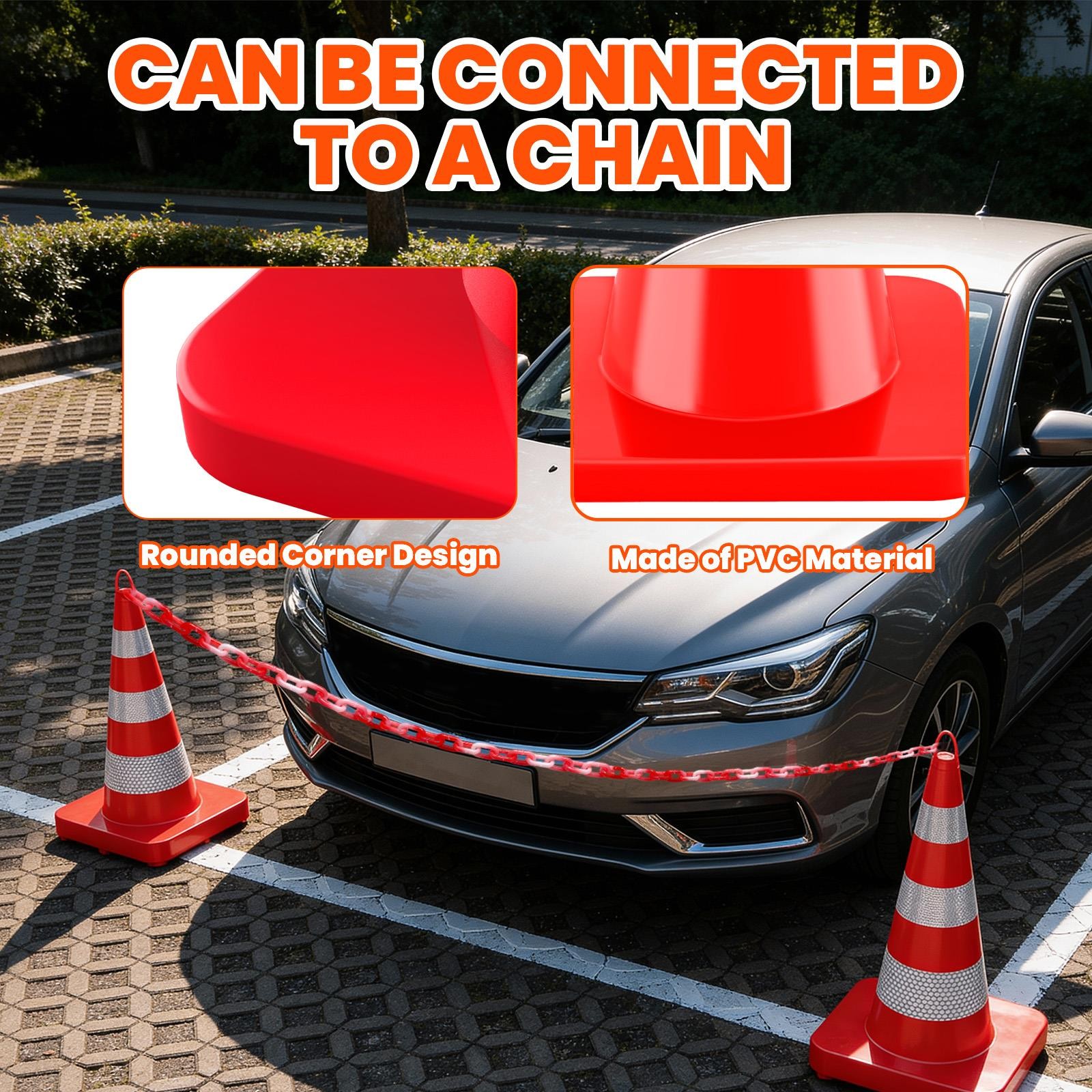 12 PCS 36″ Traffic Cone with Reflective Strips PVC Safety Cones for Road Use