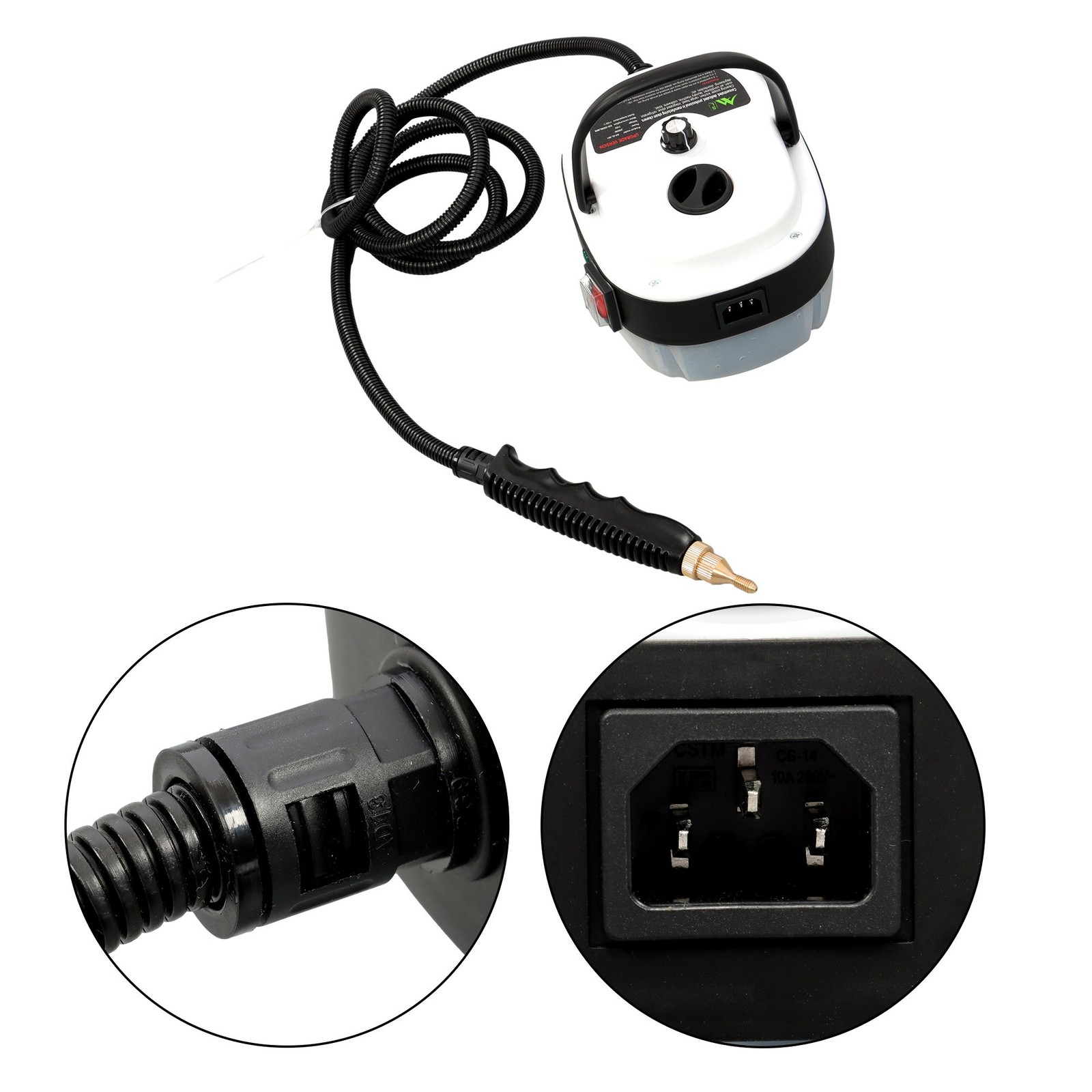 Heavy Pressure Steam Cleaner 2500W 1000ml Tank for Grill&Patio Furniture White