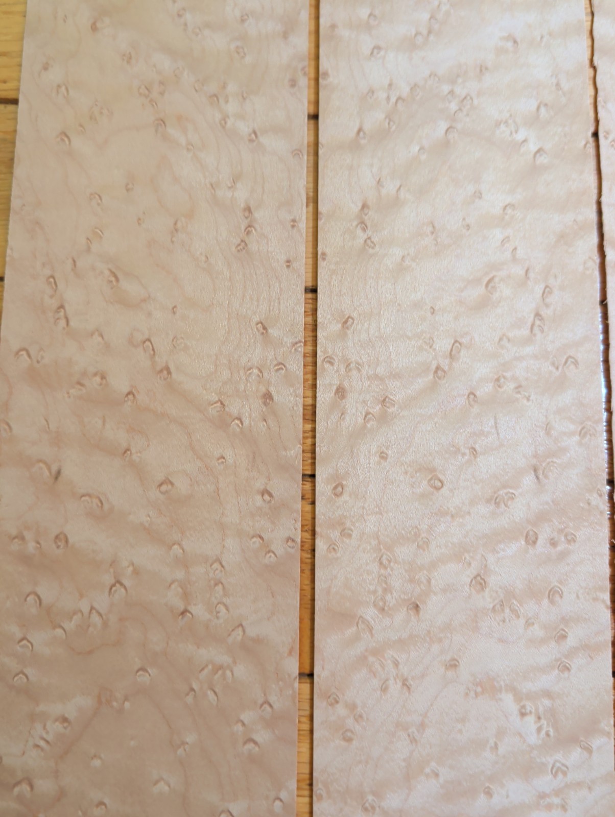 Birdseye maple wood veneer 4 pieces 3 1/2″ x 31″ each 1/42″