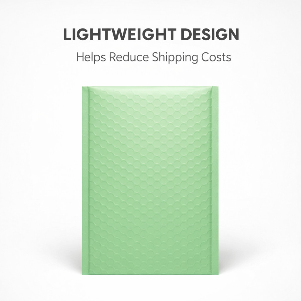 Green Padded Poly Mailers #0 6.5×10 Self Seal Shipping Envelopes