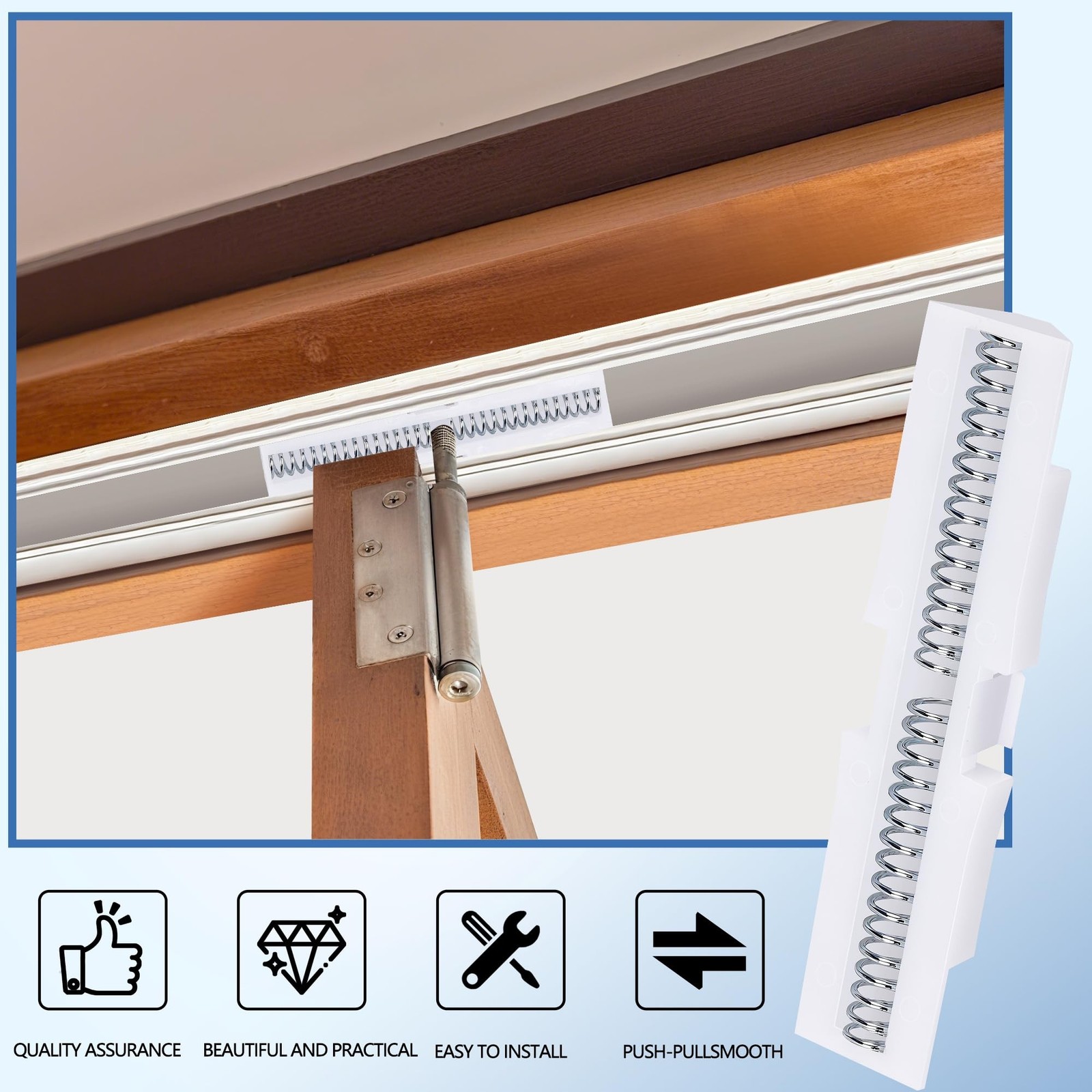 6 Pcs Bi-Fold Door Slide Guide,ABS Bifold Door Spring Slide Rail,White Bifold…