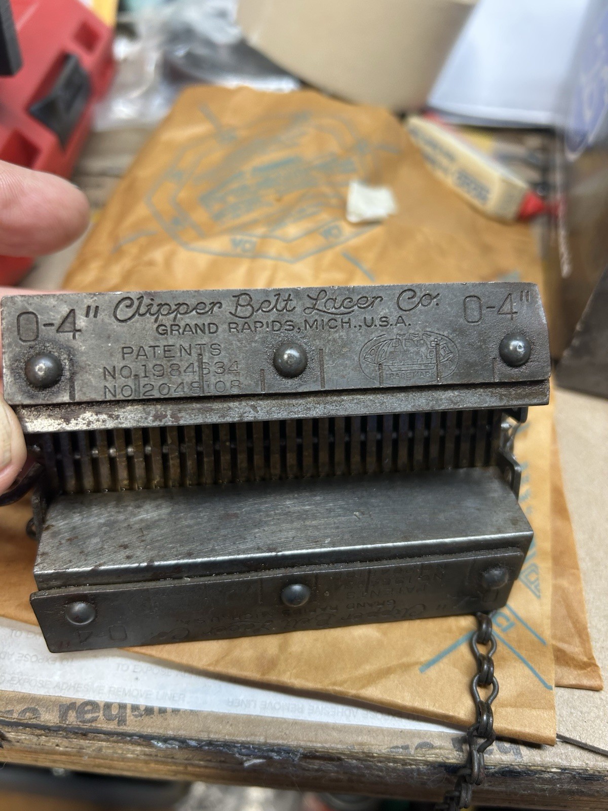 clipper belt lacer tool No. O-4 / Belt Fasteners. Alligator Brand And Other .