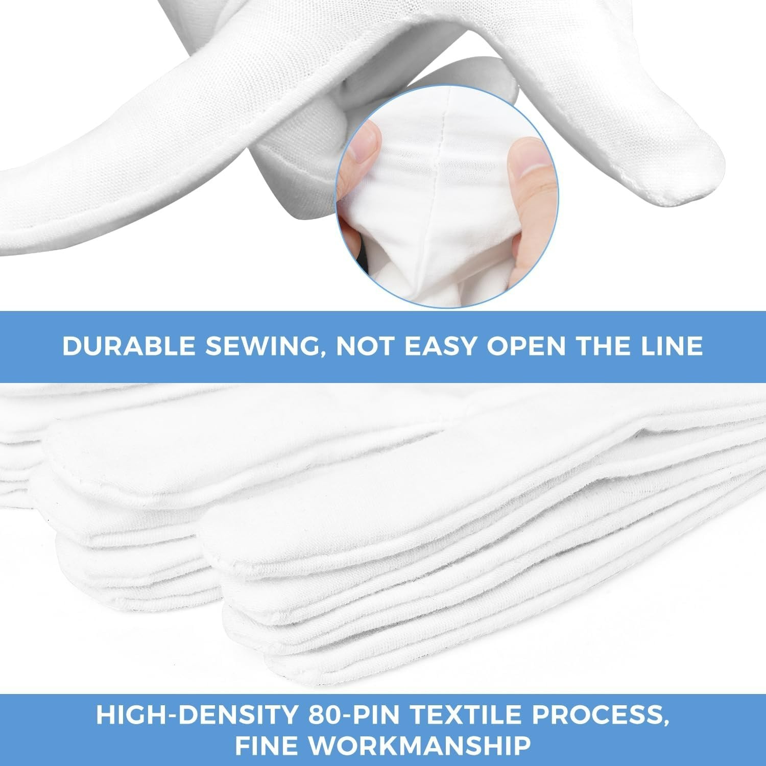 3 Pairs Cotton Gloves for Dry Hands Sleeping, Soft Moisturizing Eczema Gloves…