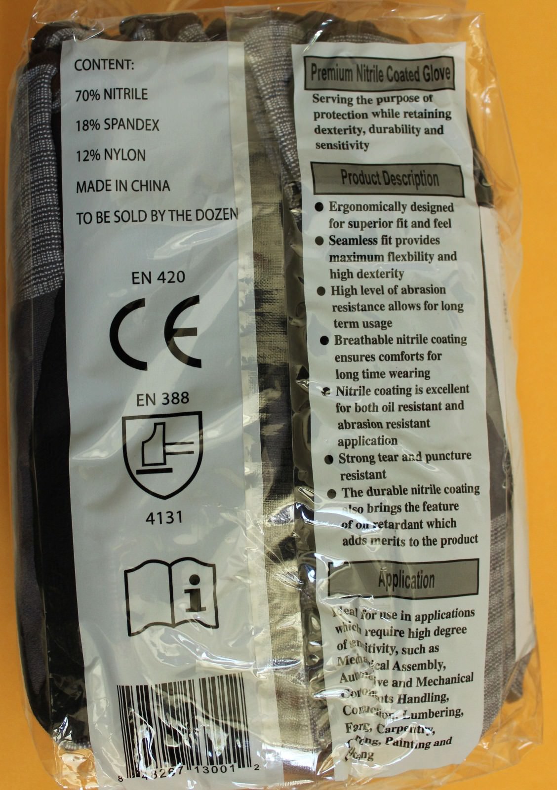 MICRO FOAM NITRILE COATED HIGH ABRASION OIL RETARDANT GLOVES, 12 PAIRS