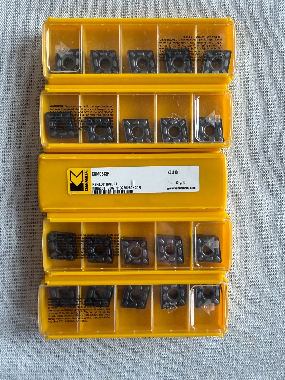 25 pcs Kennametal CNMG543P KCU10 Carbide Inserts