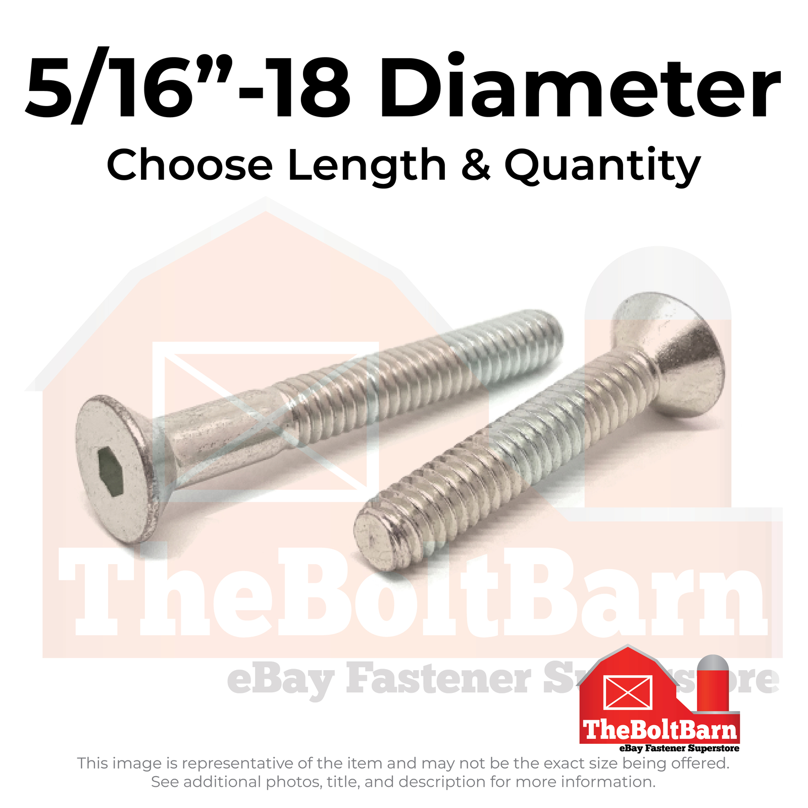 5/16″-18 316 Stainless Steel Flat Head Socket Cap Screws (Choose Length & Qty)