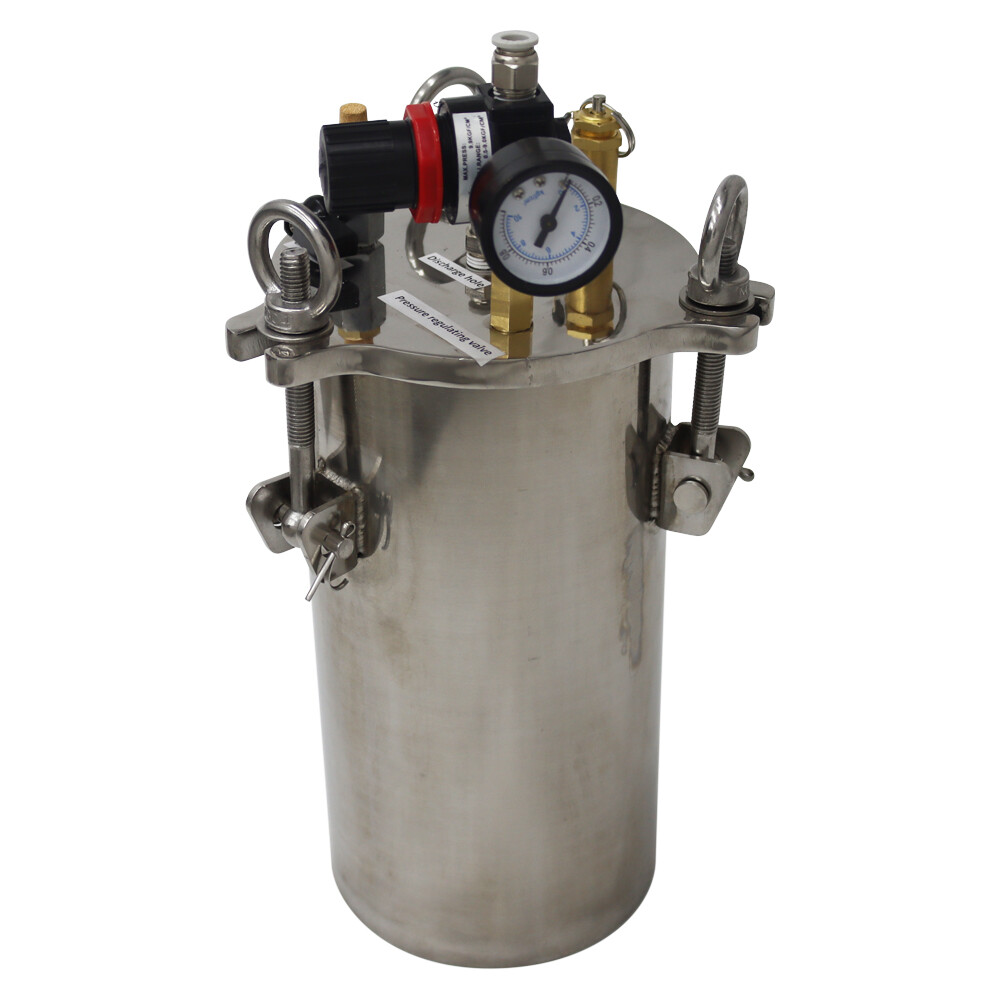 3L 5.2in Stainless Steel Pressure Tank Dispenser Glue Dispensing Storage Bucket