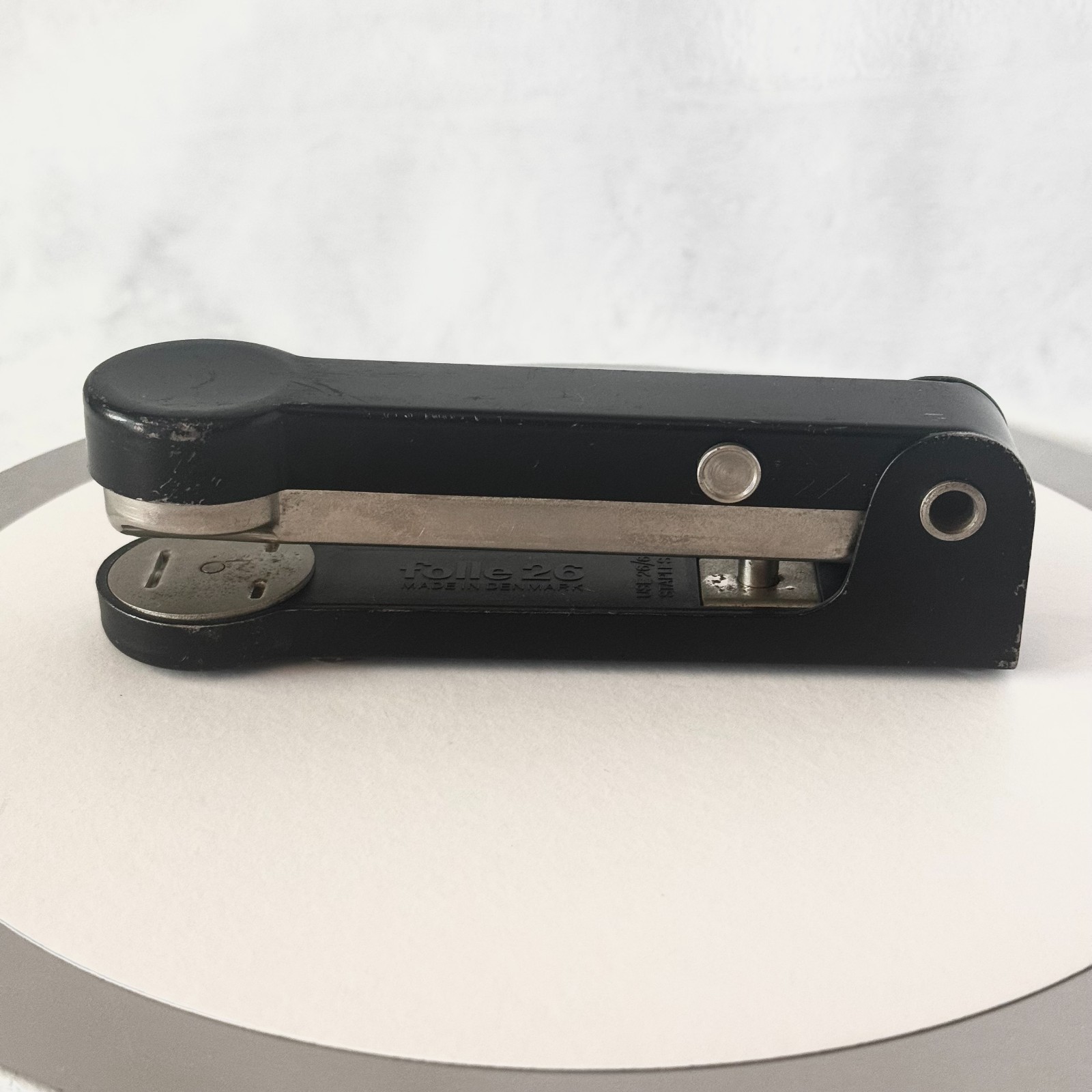 Vtg Folle 26 Desktop Stapler Heavy Duty Stainless Steel Denmark Black Office
