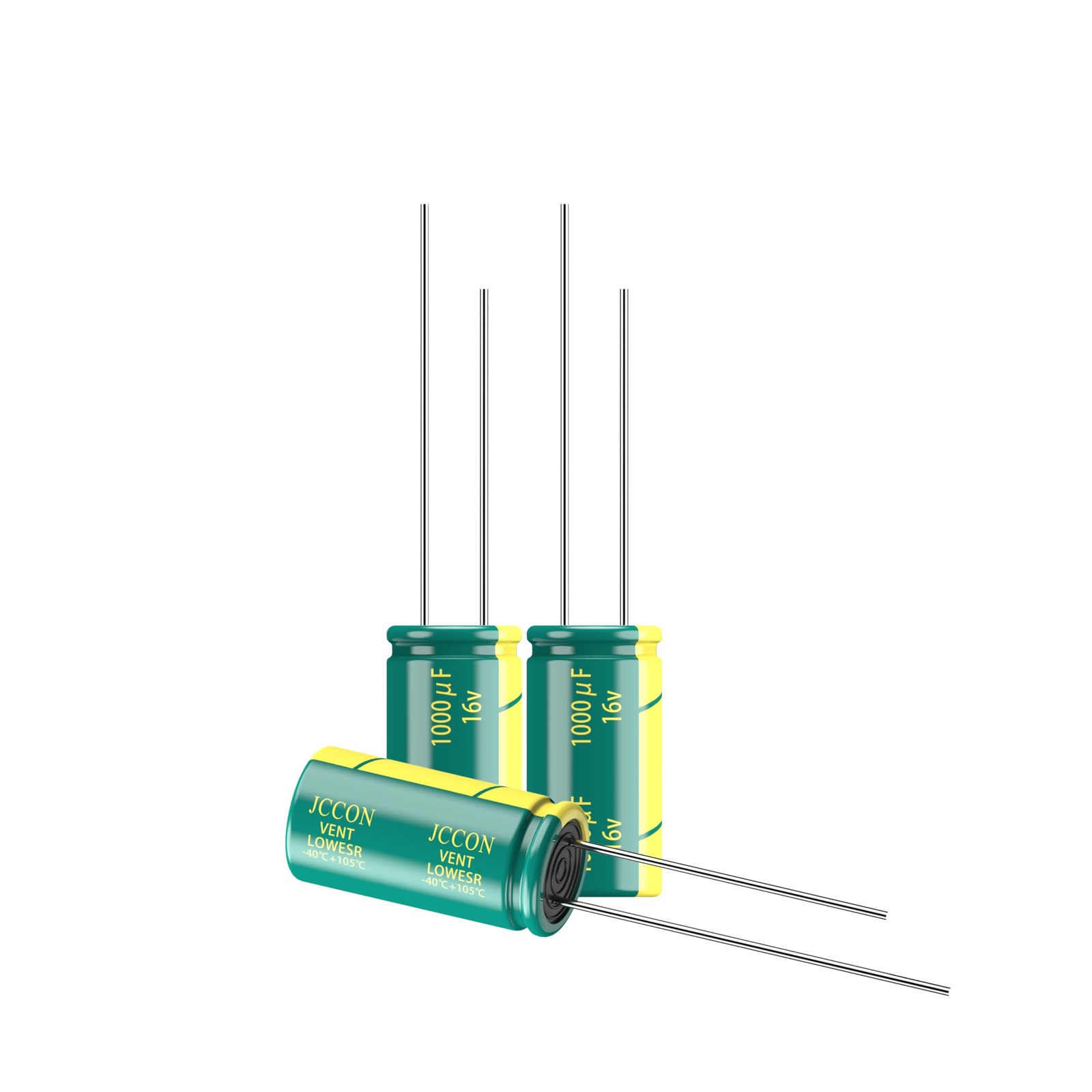 10-Pack 16V 1000uF Low ESR Electrolytic Capacitors 8x16mm (0.32×0.63in)