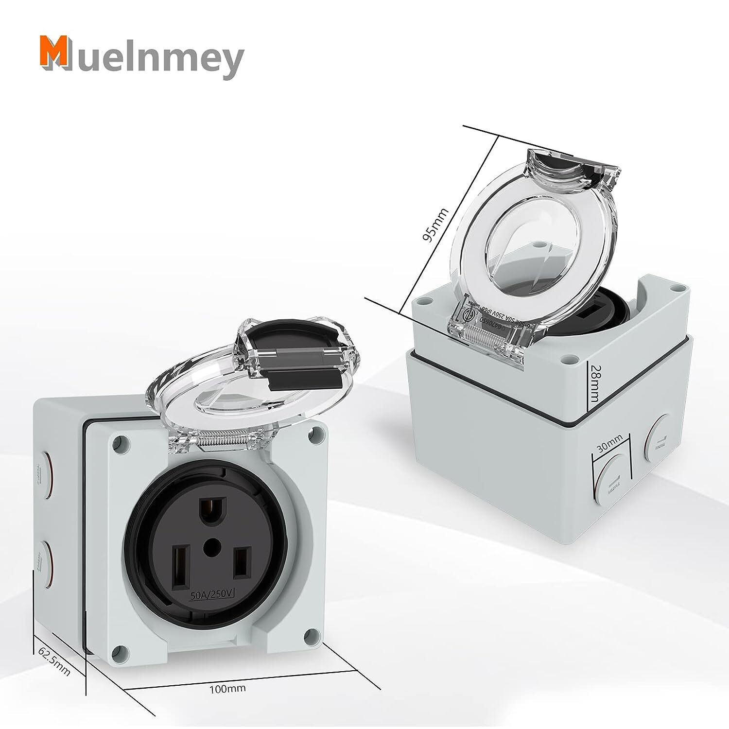 50Amp Power Outlet Box Receptacle Outdoor Dustproof Weatherproof Generators