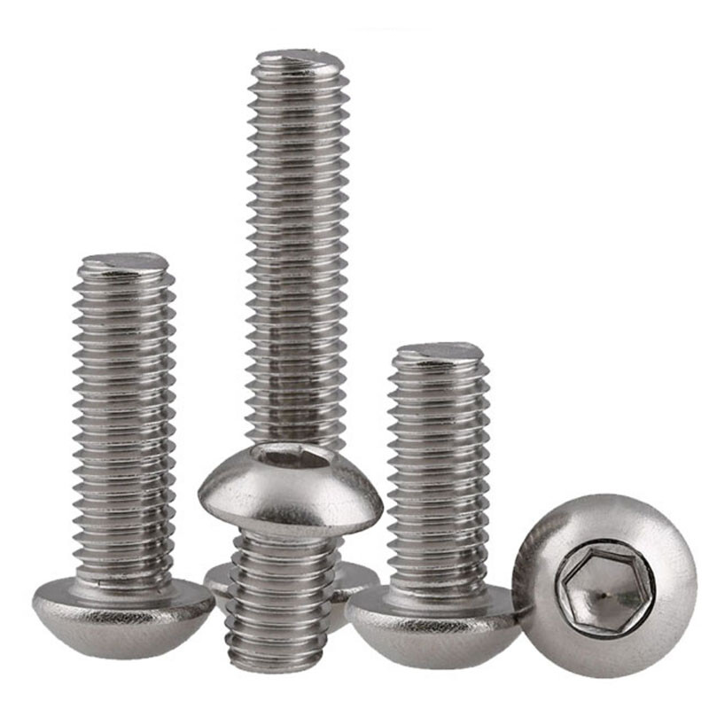 M6x1.0/6mm 316 Stainless Steel A4 Button Head Socket Cap Screws ISO 7380 A4