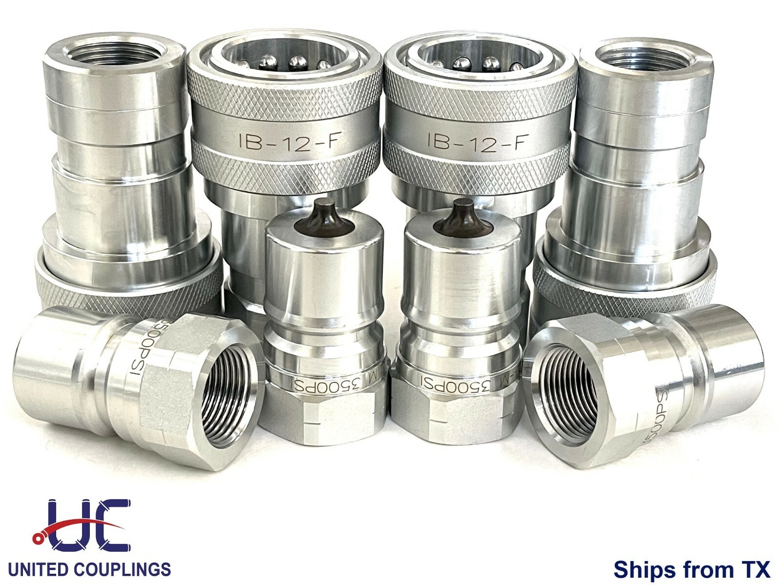 3/4″ NPT ISO 7241-1 Series B | Quick Disconnect Hydraulic Couplings | Set of 4