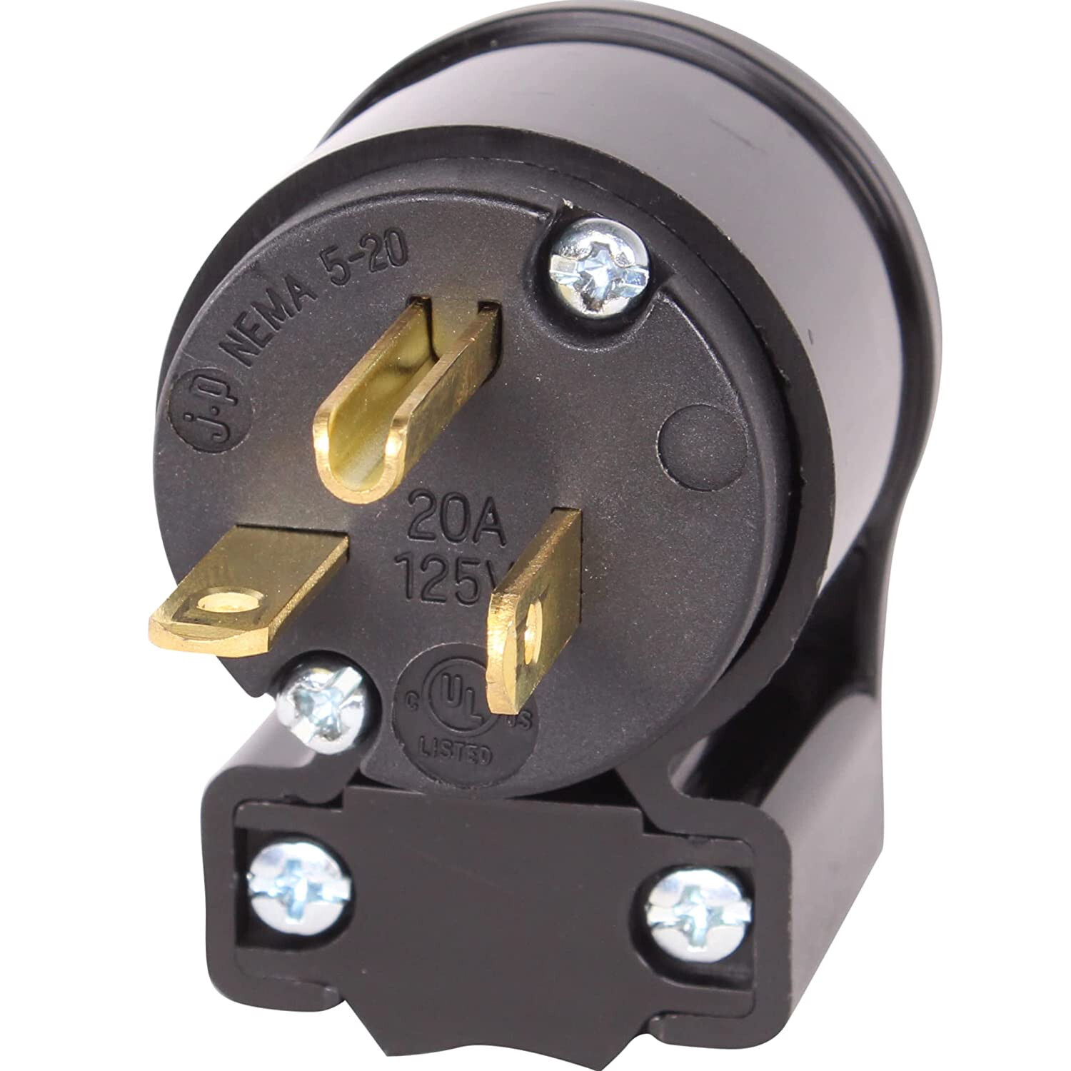 20 AMP MALE 90 Degree Extension Cord Replacement Ends Power Angled Plug Repair