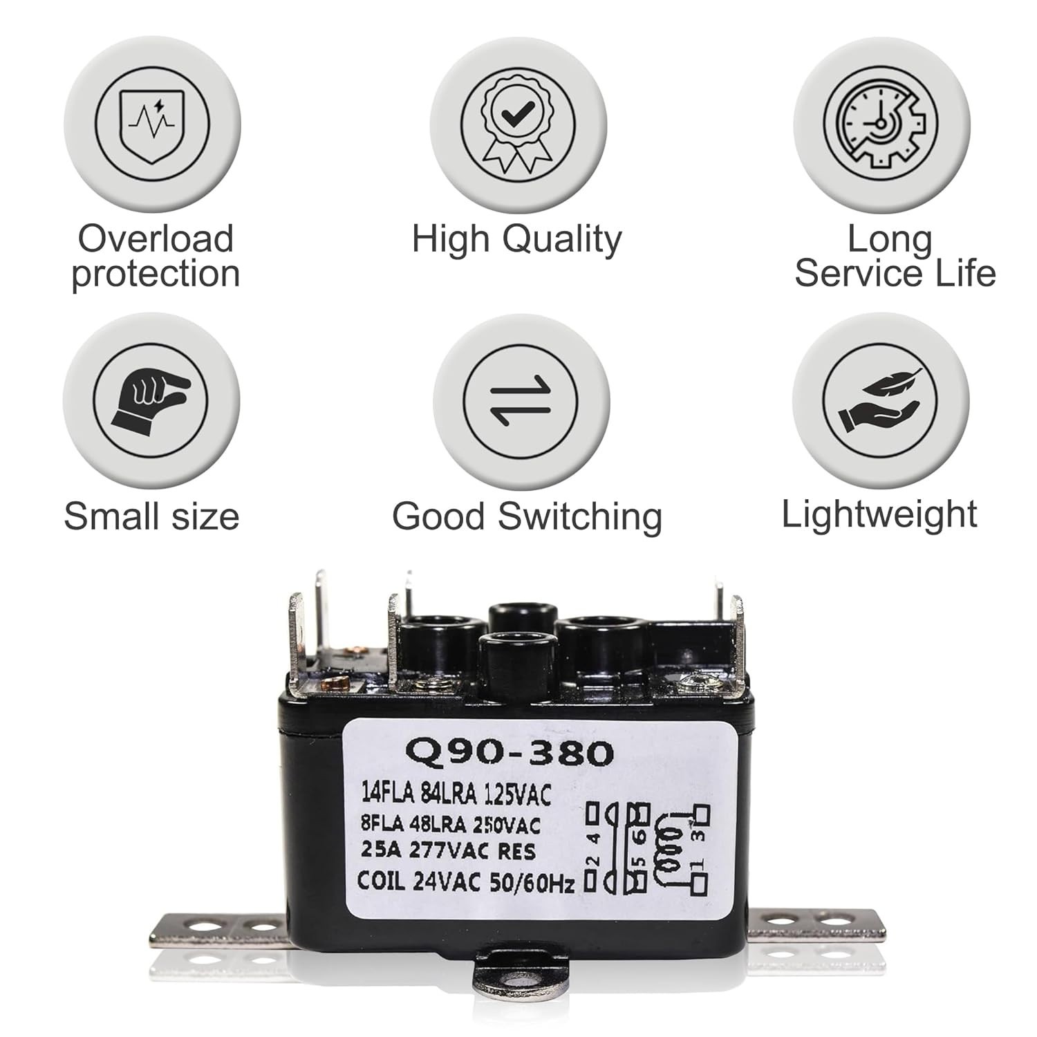 HQRP Enclosed General Purpose Fan Relay for Emerson # 90-380 Replacement