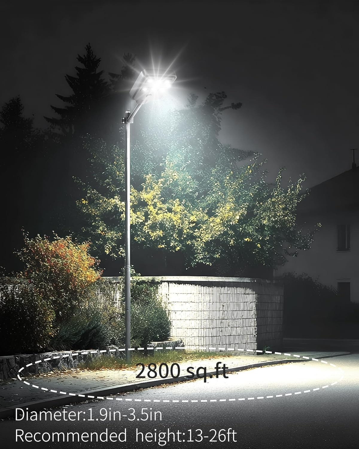 OF-5000W Solar Street Lights 6500K Dusk to Dawn Motion Sensor IP67 60LED