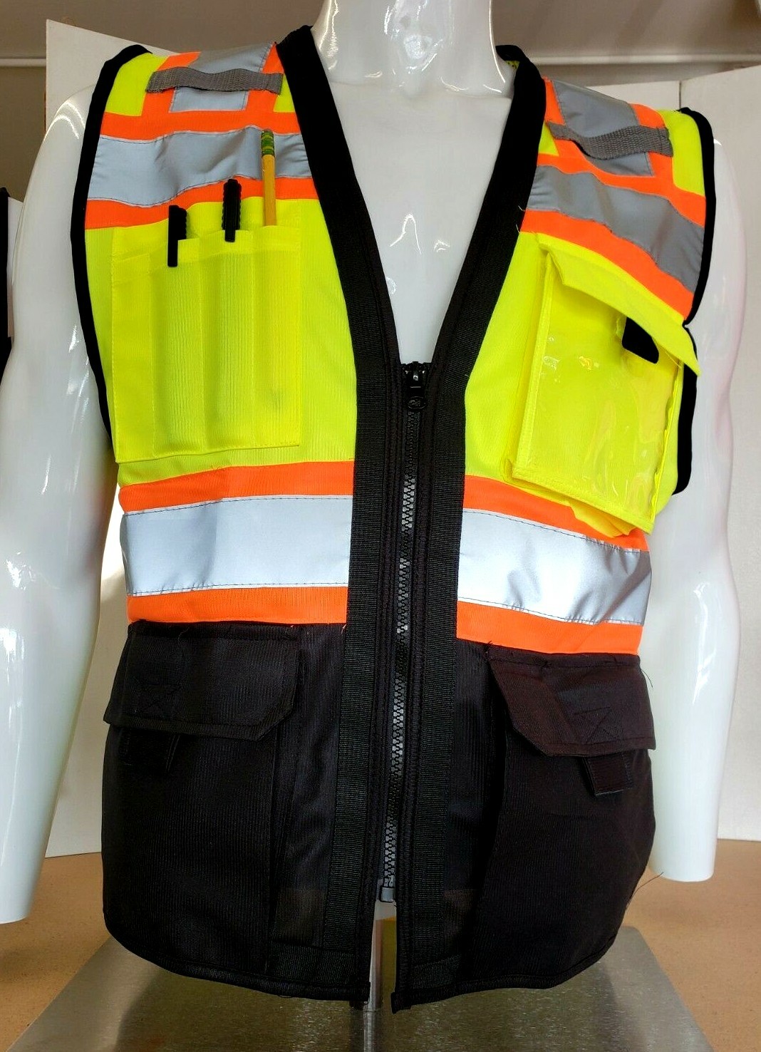 Surveyor Two Tone Safety Vest ANSI/ ISEA 107-2015 Approved (Small to 5XL)