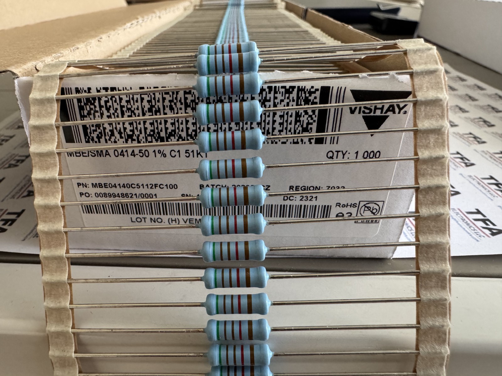 1000 PCS MBE04140C5112FC100 Vishay Metal Film Resistor 51.1 kΩ 1W ±1% TCR ±50ppm