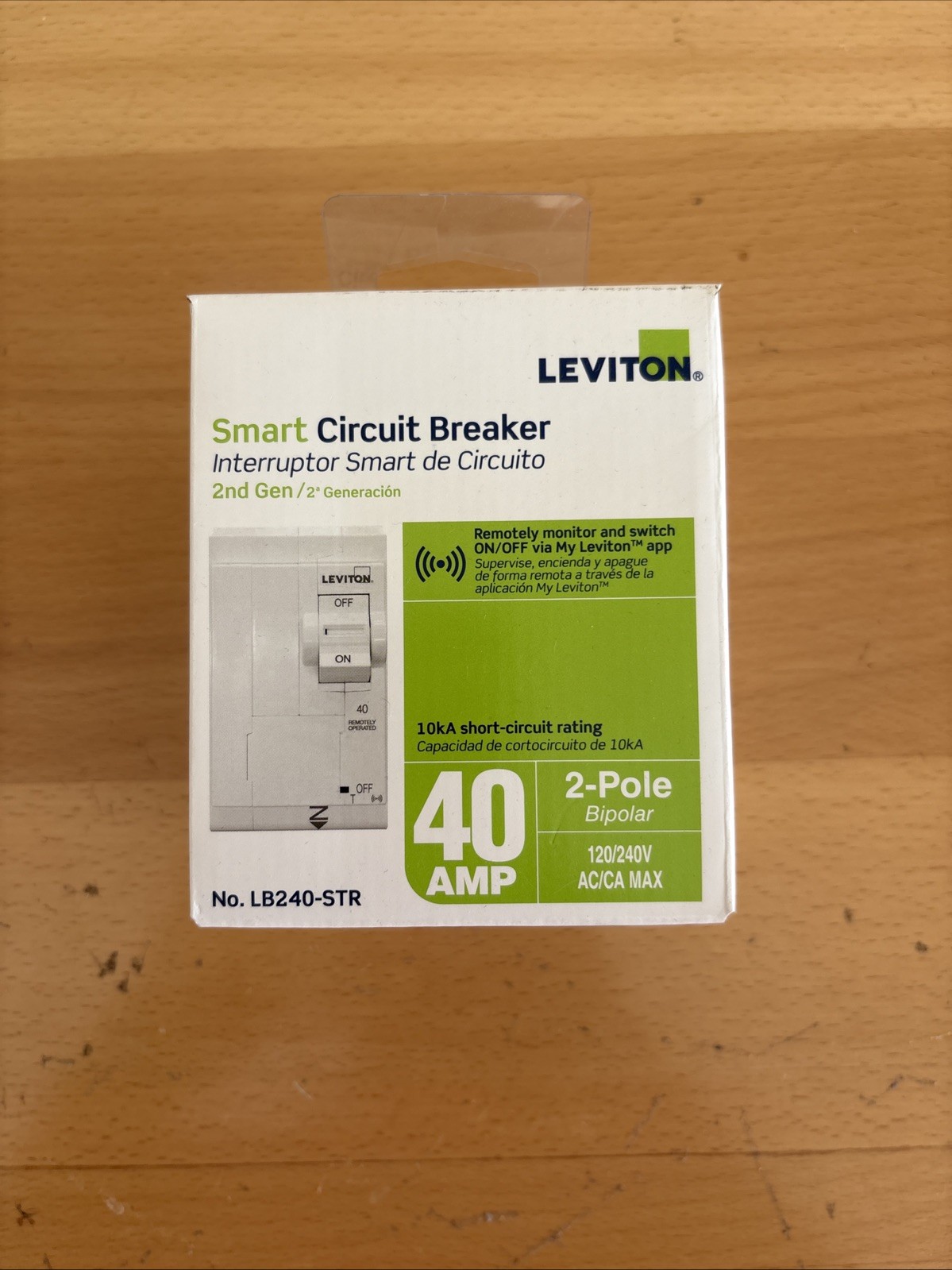 Leviton R15-LB240-STR Dual-Pole 40Amp Standard Branch Circuit Breaker BRAND NEWG